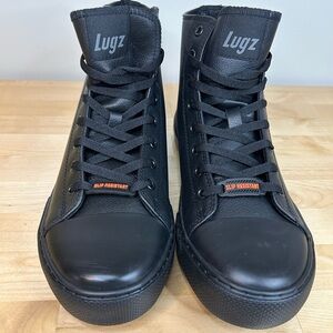 Lugz Stagger Hi SR Work Boots Men’s 9 Black Slip Resistant High Top NWT